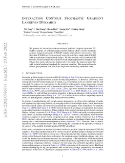 Interacting Contour Stochastic Gradient Langevin Dynamics