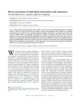 Direct assessment of individual connotation and experience: An
  introduction to cognitive-affective mapping
