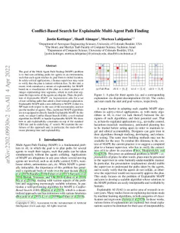 Conflict-Based Search for Explainable Multi-Agent Path Finding
