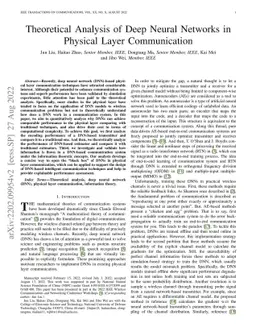Theoretical Analysis of Deep Neural Networks in Physical Layer
  Communication