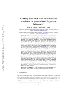 Cutting feedback and modularized analyses in generalized Bayesian
  inference