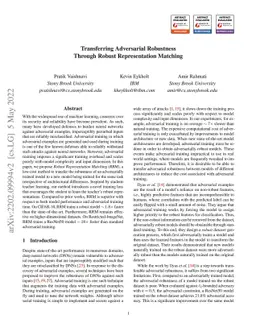 Transferring Adversarial Robustness Through Robust Representation
  Matching