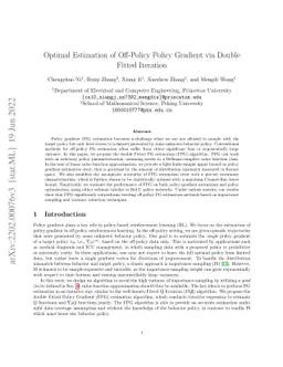 Optimal Estimation of Off-Policy Policy Gradient via Double Fitted
  Iteration