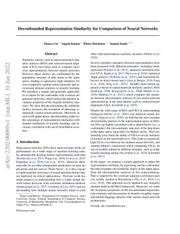 Deconfounded Representation Similarity for Comparison of Neural Networks