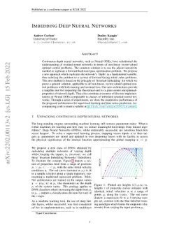 Imbedding Deep Neural Networks
