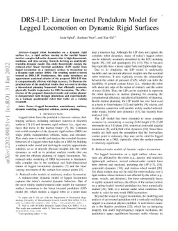 DRS-LIP: Linear Inverted Pendulum Model for Legged Locomotion on Dynamic
  Rigid Surfaces