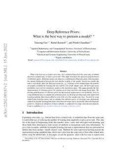 Deep Reference Priors: What is the best way to pretrain a model?