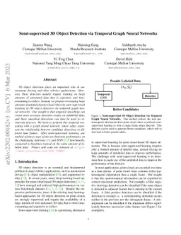 Semi-supervised 3D Object Detection via Temporal Graph Neural Networks