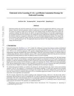 Federated Active Learning (F-AL): an Efficient Annotation Strategy for
  Federated Learning
