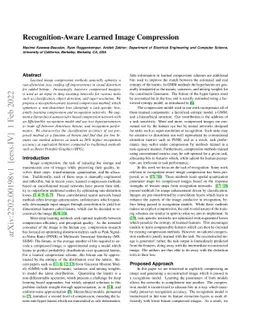 Recognition-Aware Learned Image Compression