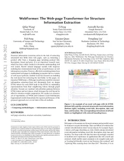 WebFormer: The Web-page Transformer for Structure Information Extraction