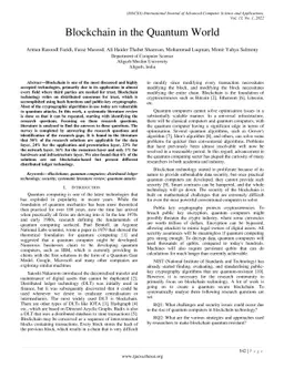 Blockchain in the Quantum World