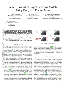 Access Control of Object Detection Models Using Encrypted Feature Maps