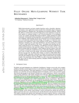 Fully Online Meta-Learning Without Task Boundaries