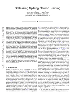 Stabilizing Spiking Neuron Training