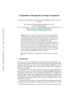 Explainable AI through the Learning of Arguments