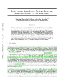 Right for the Right Latent Factors: Debiasing Generative Models via
  Disentanglement