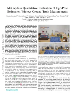 MoCap-less Quantitative Evaluation of Ego-Pose Estimation Without Ground
  Truth Measurements