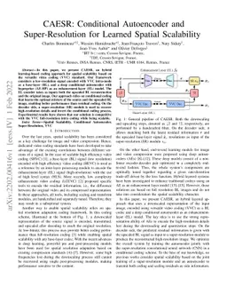 CAESR: Conditional Autoencoder and Super-Resolution for Learned Spatial
  Scalability