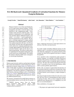 Few-Bit Backward: Quantized Gradients of Activation Functions for Memory
  Footprint Reduction