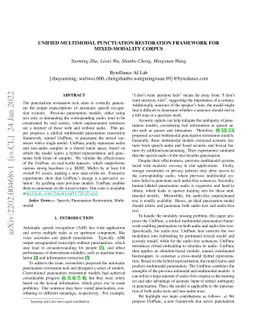 Unified Multimodal Punctuation Restoration Framework for Mixed-Modality
  Corpus