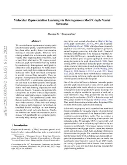 Molecular Representation Learning via Heterogeneous Motif Graph Neural
  Networks