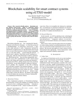 Blockchain scalability for smart contract systems using eUTXO model