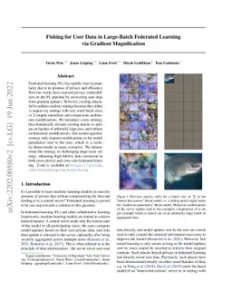 Fishing for User Data in Large-Batch Federated Learning via Gradient
  Magnification