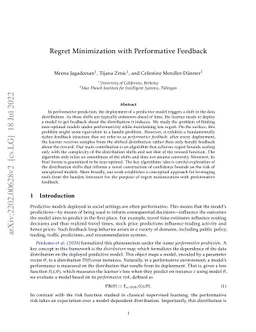 Regret Minimization with Performative Feedback