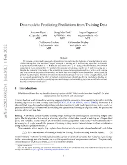 Datamodels: Predicting Predictions from Training Data