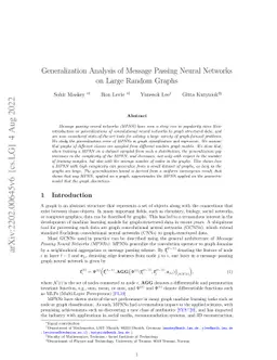 Generalization Analysis of Message Passing Neural Networks on Large
  Random Graphs
