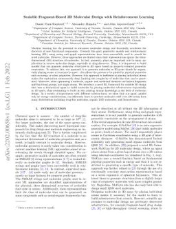 Scalable Fragment-Based 3D Molecular Design with Reinforcement Learning