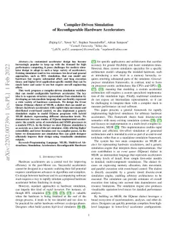 Compiler-Driven Simulation of Reconfigurable Hardware Accelerators