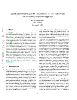 Local Feature Matching with Transformers for low-end devices