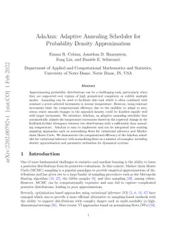 AdaAnn: Adaptive Annealing Scheduler for Probability Density
  Approximation