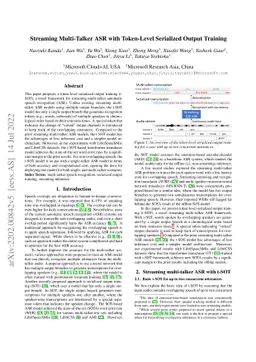 Streaming Multi-Talker ASR with Token-Level Serialized Output Training