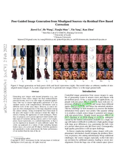 Pose Guided Image Generation from Misaligned Sources via Residual Flow
  Based Correction
