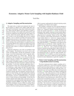 Extension: Adaptive Sampling with Implicit Radiance Field