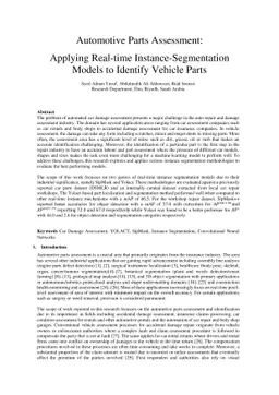 Automotive Parts Assessment: Applying Real-time Instance-Segmentation
  Models to Identify Vehicle Parts