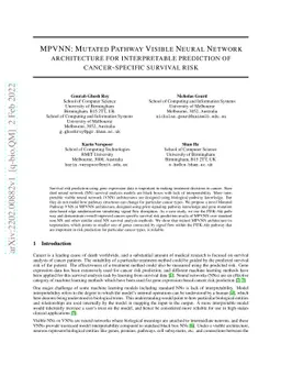 MPVNN: Mutated Pathway Visible Neural Network Architecture for
  Interpretable Prediction of Cancer-specific Survival Risk