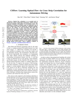 CSFlow: Learning Optical Flow via Cross Strip Correlation for Autonomous
  Driving