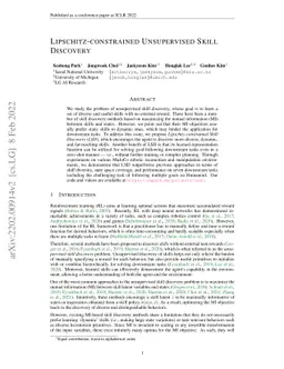 Lipschitz-constrained Unsupervised Skill Discovery