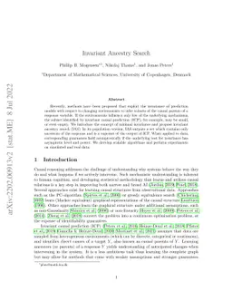 Invariant Ancestry Search