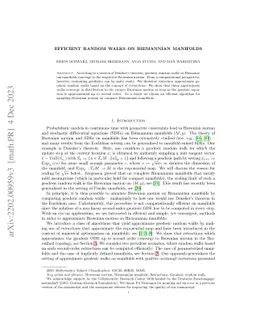 Efficient Random Walks on Riemannian Manifolds