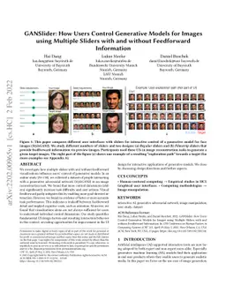 GANSlider: How Users Control Generative Models for Images using Multiple
  Sliders with and without Feedforward Information