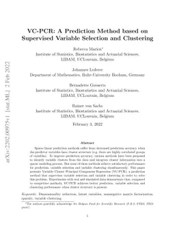 VC-PCR: A Prediction Method based on Supervised Variable Selection and
  Clustering