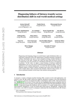 Diagnosing failures of fairness transfer across distribution shift in
  real-world medical settings