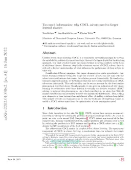 Too much information: why CDCL solvers need to forget learned clauses