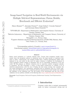 Image-based Navigation in Real-World Environments via Multiple Mid-level
  Representations: Fusion Models, Benchmark and Efficient Evaluation
