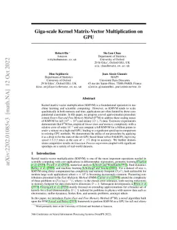 Giga-scale Kernel Matrix Vector Multiplication on GPU